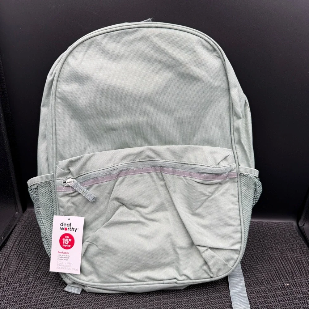 Deal Worthy Sage Green 15 Inch Laptop Backpack Recycled Polyester 069109512